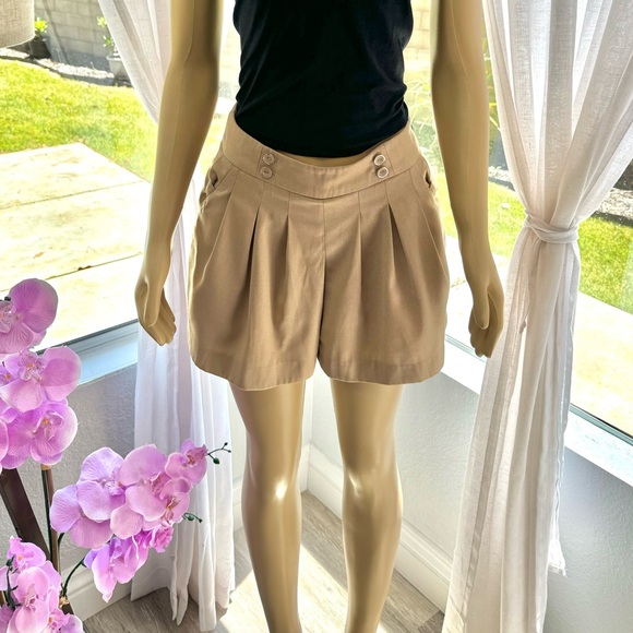 Korean Roem Brown High Rise Mini Pleated Shorts Size S Small - Picture 1 of 16